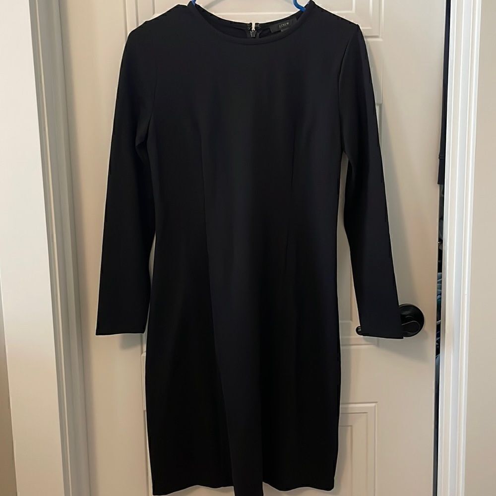 J. Crew Black Fitted Long Sleeve Dress
